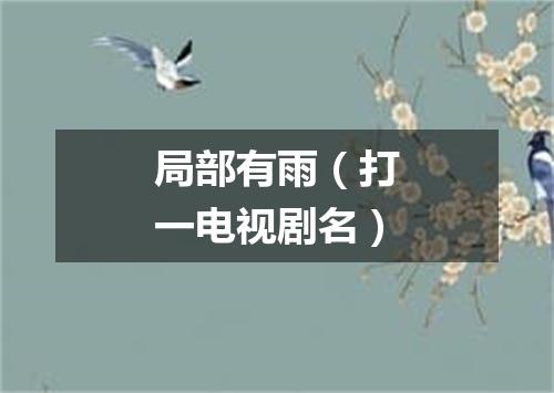 局部有雨（打一电视剧名）