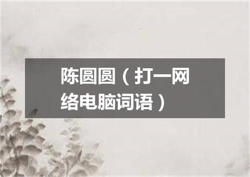 陈圆圆（打一网络电脑词语）