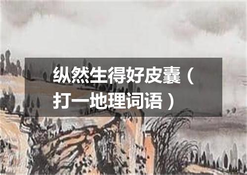 纵然生得好皮囊（打一地理词语）