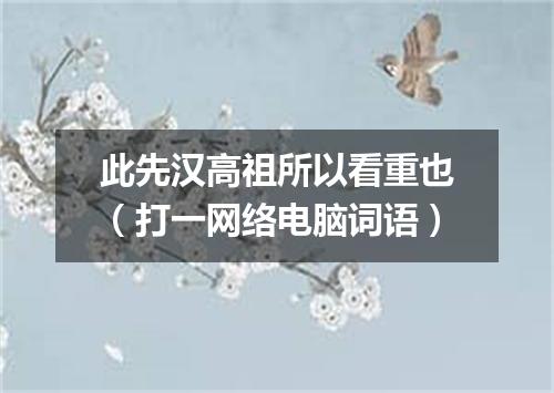 此先汉高祖所以看重也（打一网络电脑词语）
