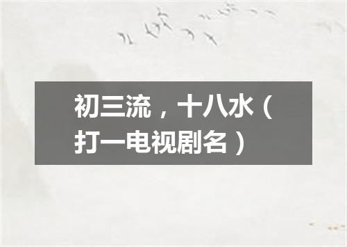 初三流，十八水（打一电视剧名）