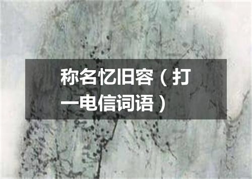 称名忆旧容（打一电信词语）