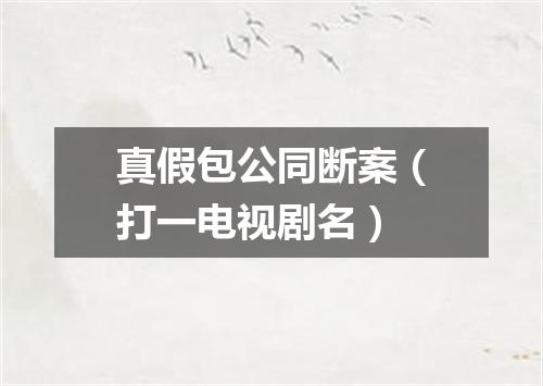 真假包公同断案（打一电视剧名）