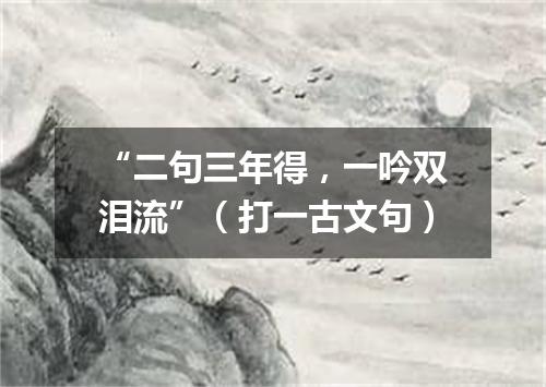 “二句三年得，一吟双泪流”（打一古文句）