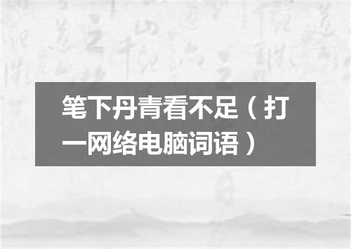 笔下丹青看不足（打一网络电脑词语）