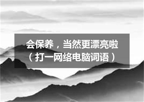 会保养，当然更漂亮啦（打一网络电脑词语）