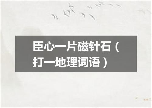 臣心一片磁针石（打一地理词语）