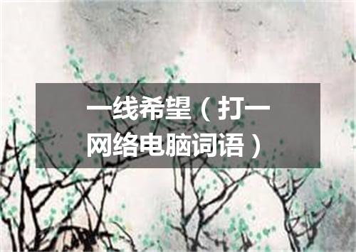 一线希望（打一网络电脑词语）