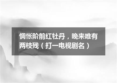 惆怅阶前红牡丹，晚来唯有两枝残（打一电视剧名）