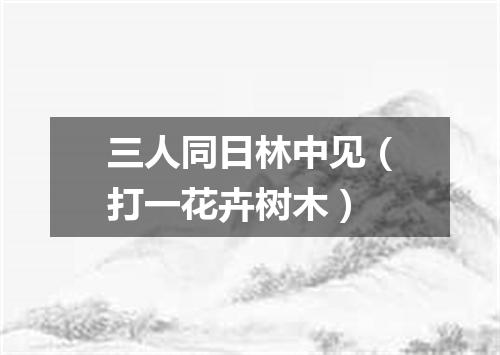 三人同日林中见（打一花卉树木）
