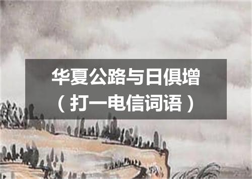华夏公路与日俱增（打一电信词语）