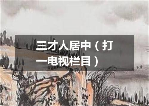 三才人居中（打一电视栏目）