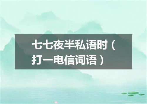 七七夜半私语时（打一电信词语）