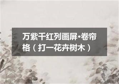 万紫千红列画屏·卷帘格（打一花卉树木）