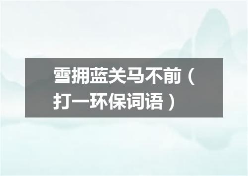雪拥蓝关马不前（打一环保词语）