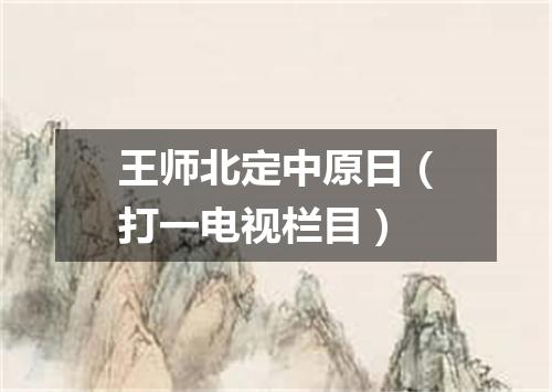 王师北定中原日（打一电视栏目）
