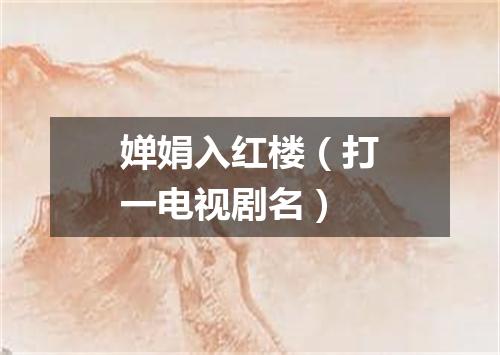 婵娟入红楼（打一电视剧名）