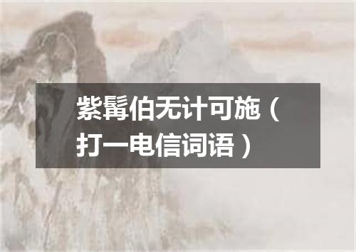 紫髯伯无计可施（打一电信词语）