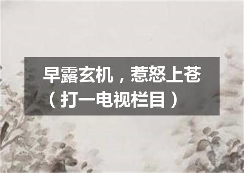 早露玄机，惹怒上苍（打一电视栏目）