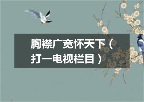 胸襟广宽怀天下（打一电视栏目）