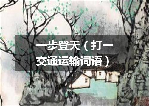 一步登天（打一交通运输词语）