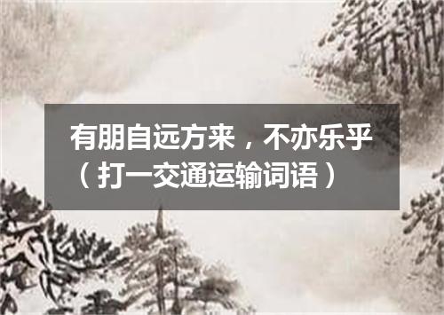 有朋自远方来，不亦乐乎（打一交通运输词语）