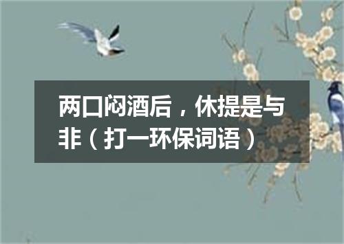 两口闷酒后，休提是与非（打一环保词语）
