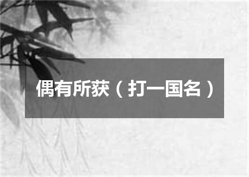 偶有所获（打一国名）