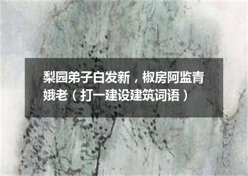 梨园弟子白发新，椒房阿监青娥老（打一建设建筑词语）