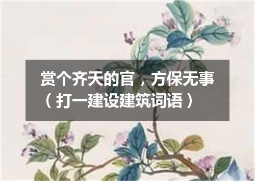 赏个齐天的官，方保无事（打一建设建筑词语）