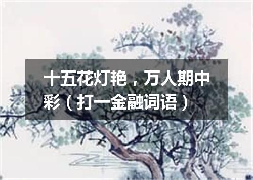 十五花灯艳，万人期中彩（打一金融词语）