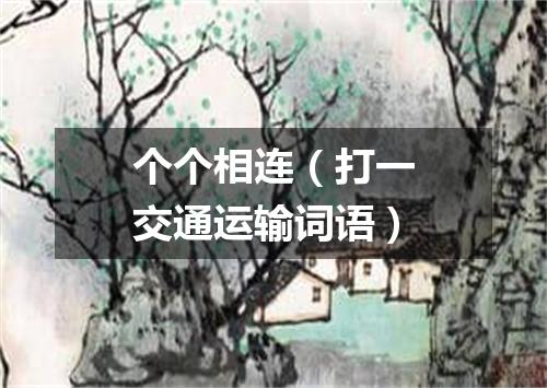 个个相连（打一交通运输词语）
