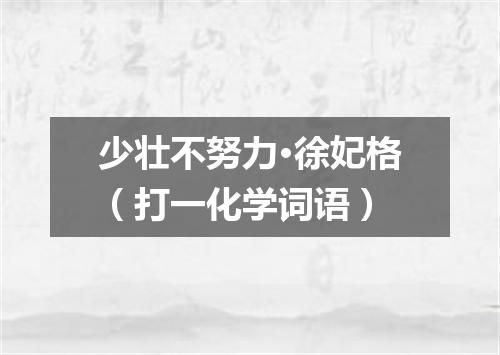 少壮不努力·徐妃格（打一化学词语）