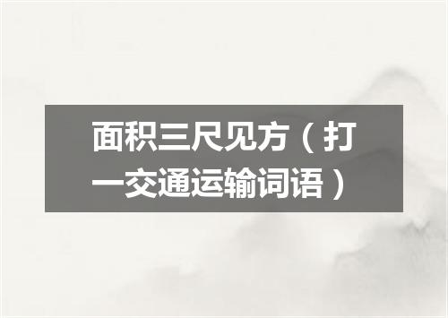 面积三尺见方（打一交通运输词语）