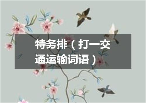 特务排（打一交通运输词语）