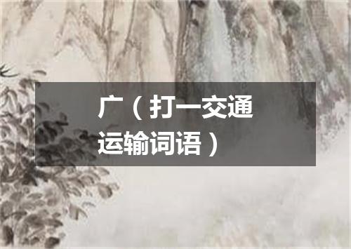 广（打一交通运输词语）