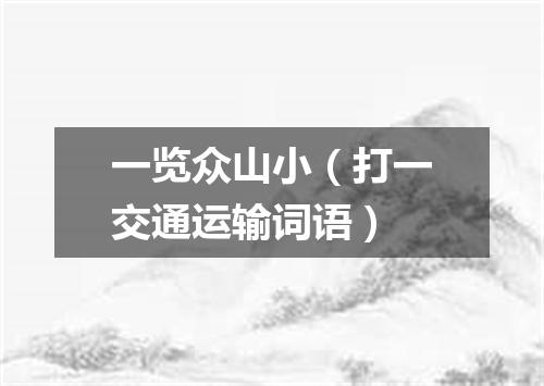 一览众山小（打一交通运输词语）