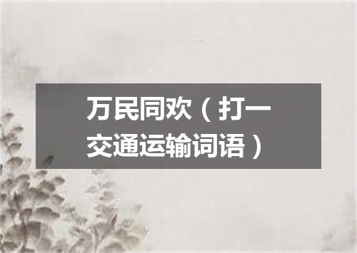 万民同欢（打一交通运输词语）