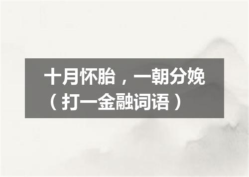 十月怀胎，一朝分娩（打一金融词语）