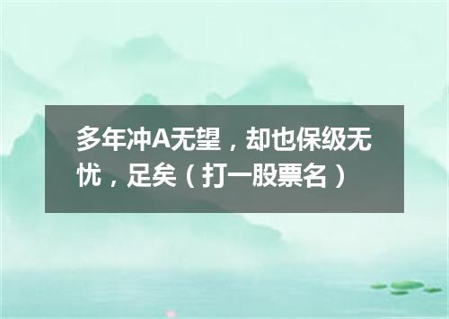 多年冲A无望，却也保级无忧，足矣（打一股票名）