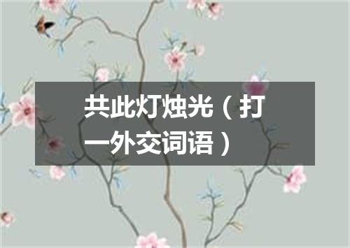 共此灯烛光（打一外交词语）