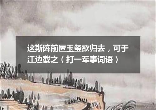这斯阵前匿玉玺欲归去，可于江边截之（打一军事词语）