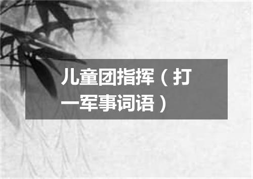 儿童团指挥（打一军事词语）