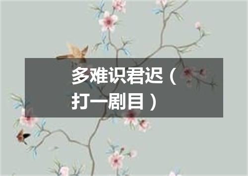 多难识君迟（打一剧目）