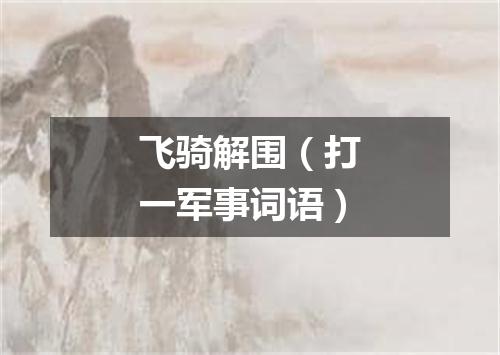 飞骑解围（打一军事词语）