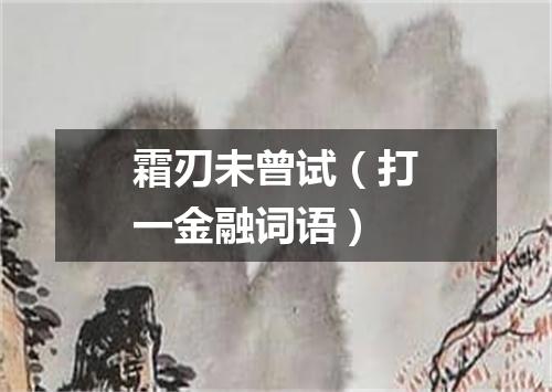 霜刃未曾试（打一金融词语）