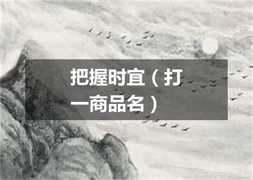 把握时宜（打一商品名）