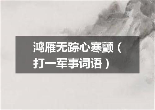 鸿雁无踪心寒颤（打一军事词语）