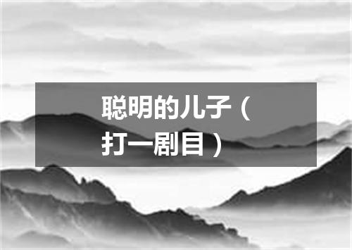 聪明的儿子（打一剧目）