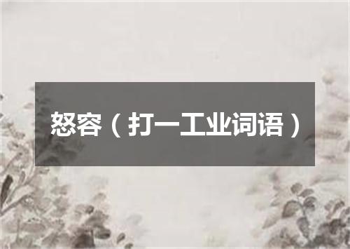 怒容（打一工业词语）